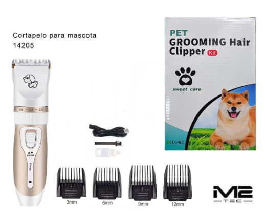 Cortapelo para Mascotas con Peines Guía 3 mm · 6 mm · 9 mm · 12 mm